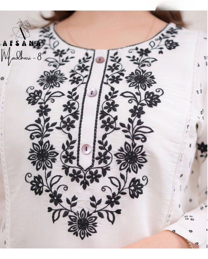 Madhuri 8 By Afsana Afghani Style Cotton Embroidery Kurti With Bottom Dupatta Wholesale Market In Surat